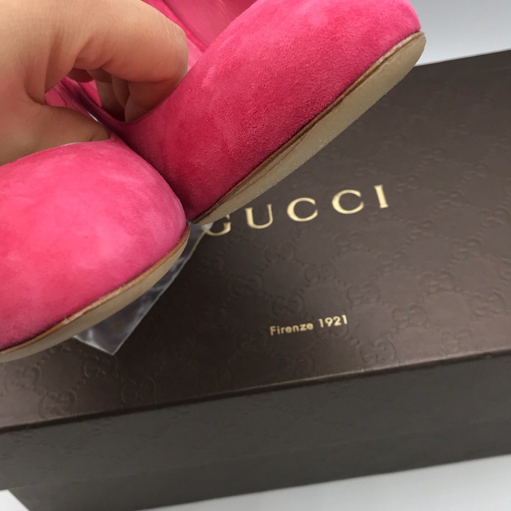 Gucci Hot Pink Suede Pumps - Picture 6 of 9